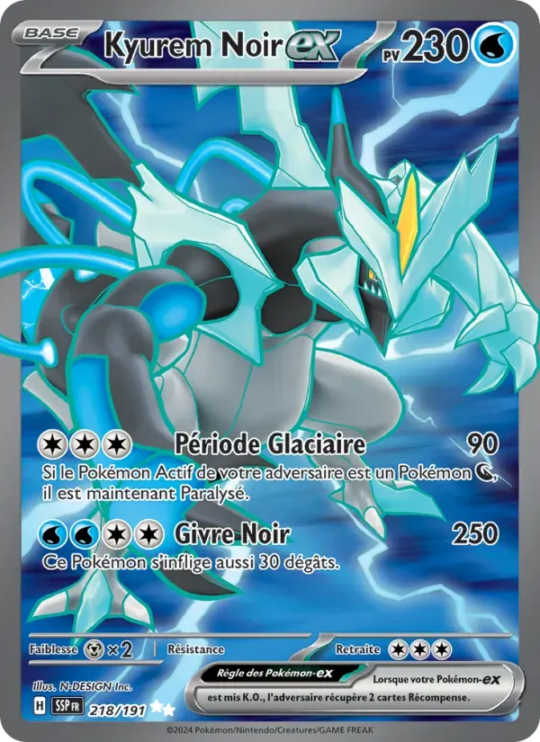 Kyurem Noir-ex — Étincelles Déferlantes 218 French Pokémon card
