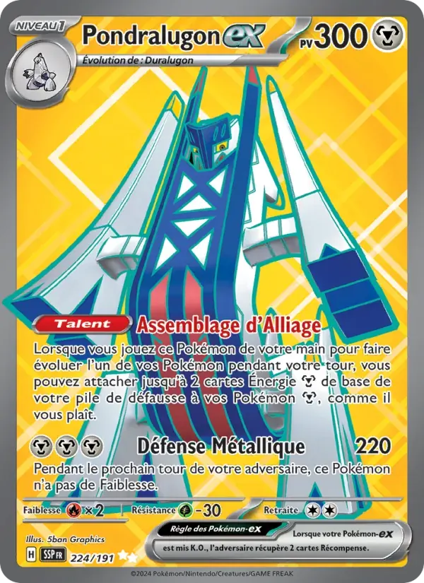 Pondralugon-ex — Étincelles Déferlantes 224 French Pokémon card