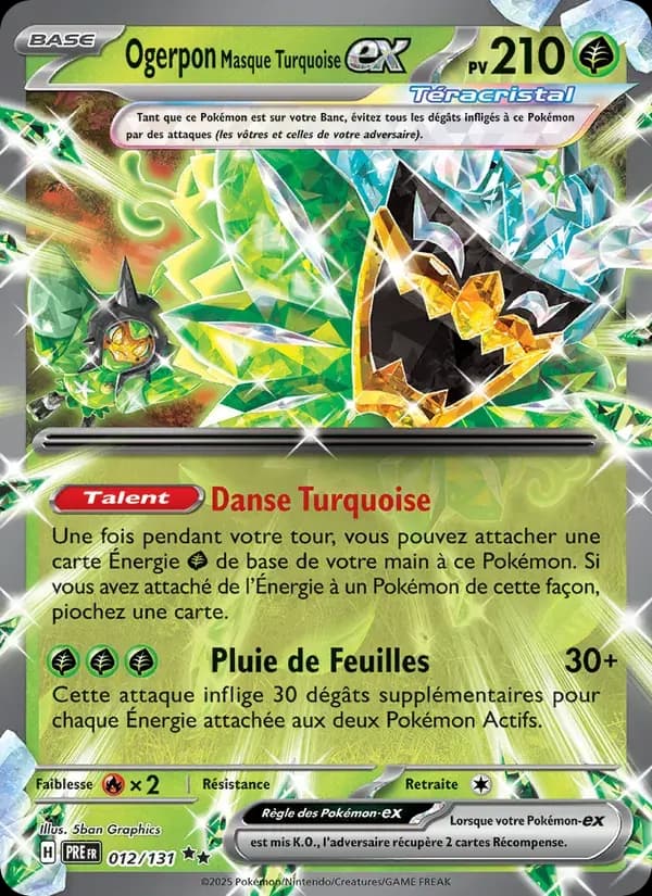 Ogerpon Masque Turquoise-ex — Évolutions Prismatiques 12 French Pokémon card