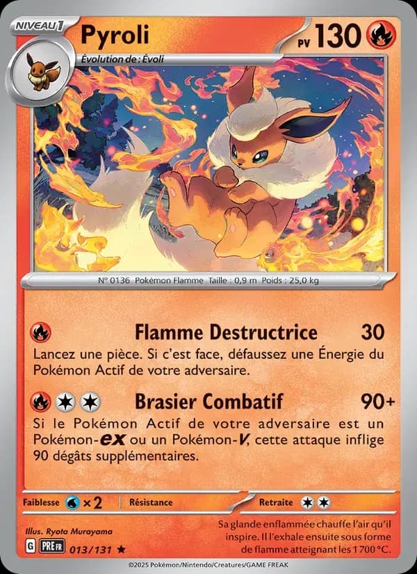 Pyroli — Évolutions Prismatiques 13 French Pokémon card