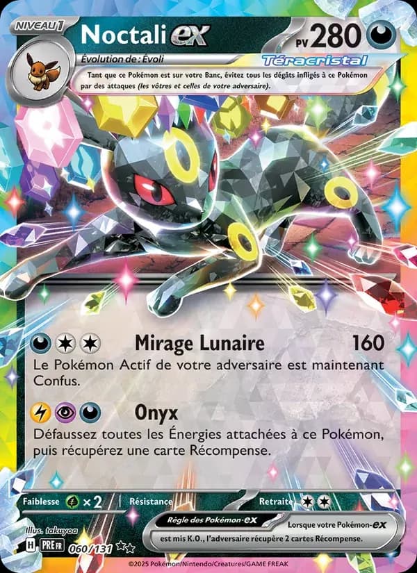 Noctali-ex — Évolutions Prismatiques 60 French Pokémon card