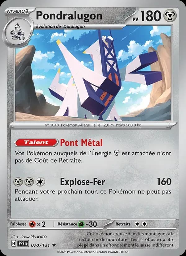 Pondralugon — Évolutions Prismatiques 70 French Pokémon card