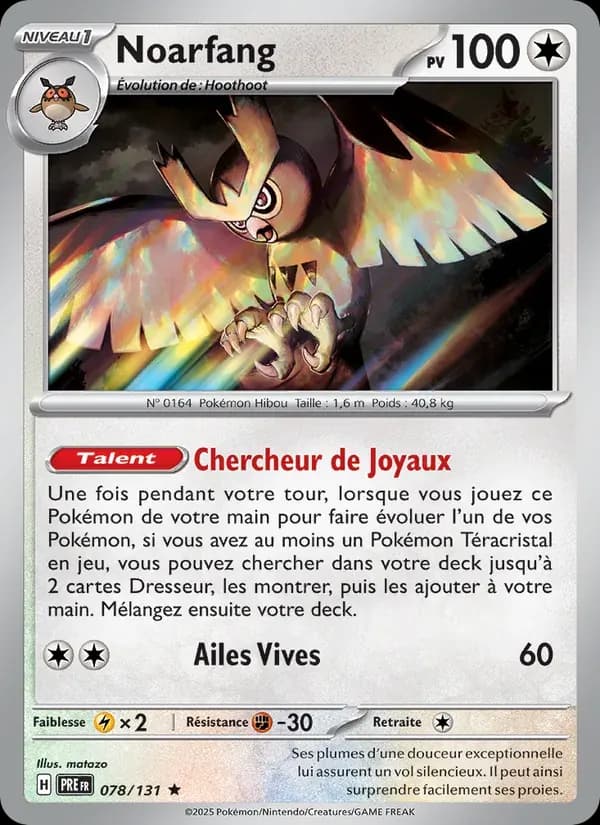 Noarfang — Évolutions Prismatiques 78 French Pokémon card