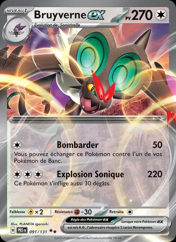 Bruyverne-ex — Évolutions Prismatiques 91 French Pokémon card