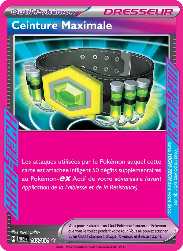 Ceinture Maximale — Évolutions Prismatiques 117 French Pokémon card