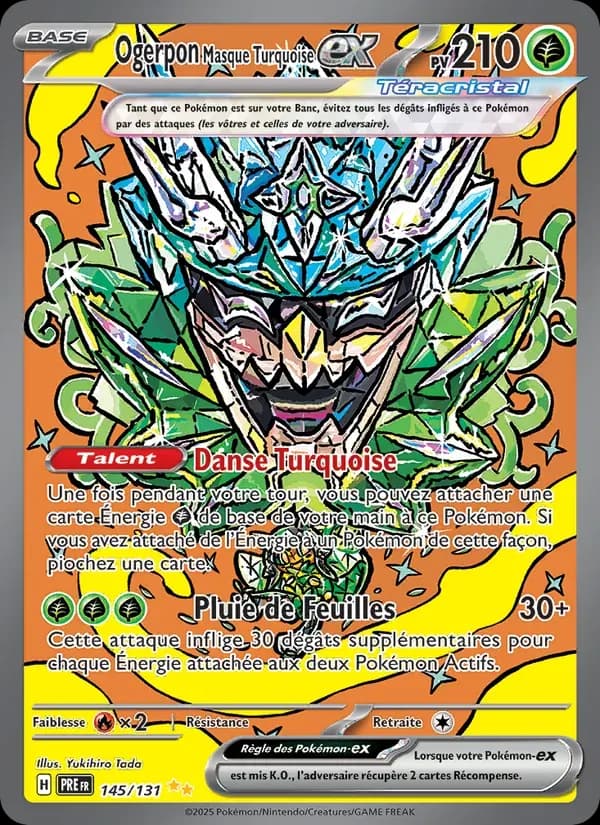 Ogerpon Masque Turquoise-ex — Évolutions Prismatiques 145 French Pokémon card