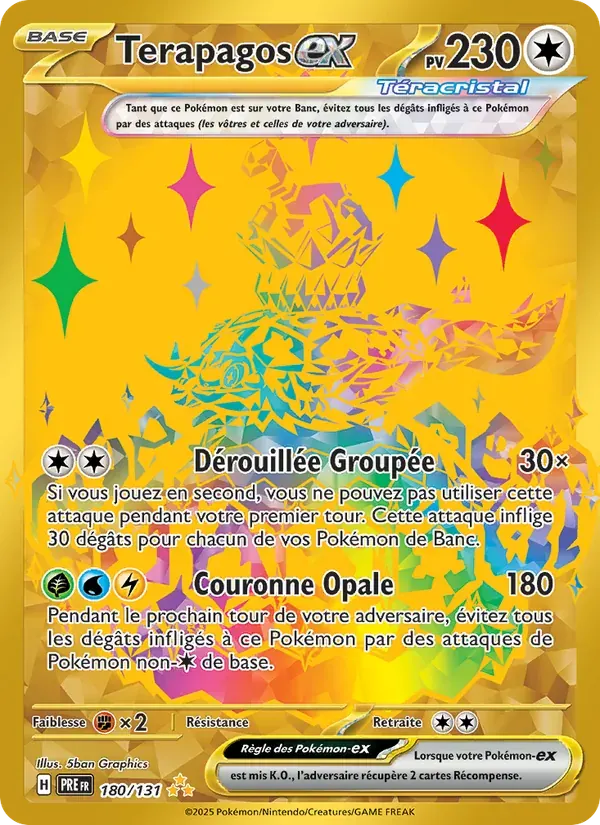 Terapagos-ex — Évolutions Prismatiques 180 French Pokémon card