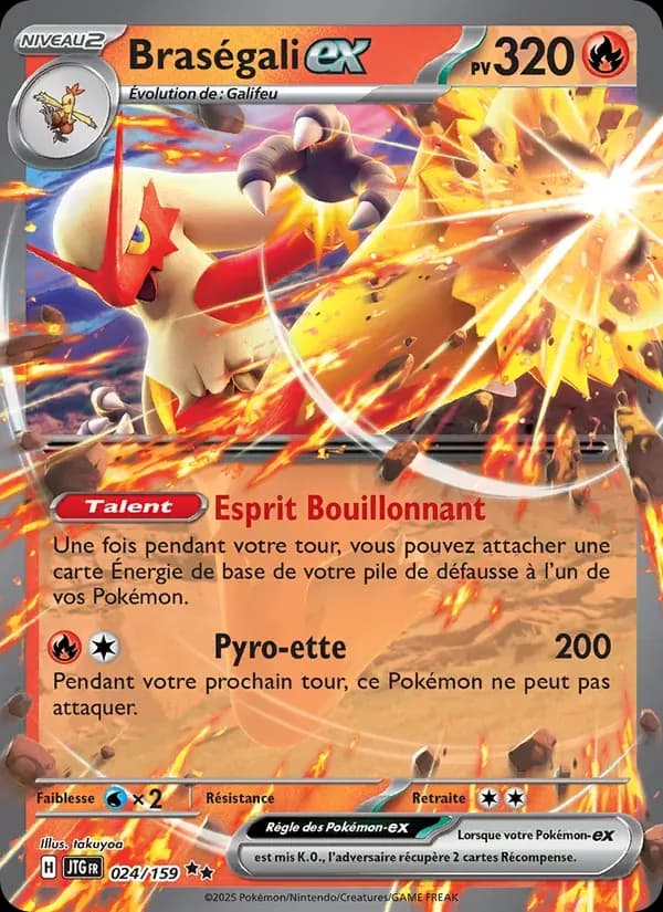 Braségali-ex — Aventures Ensemble 24 French Pokémon card