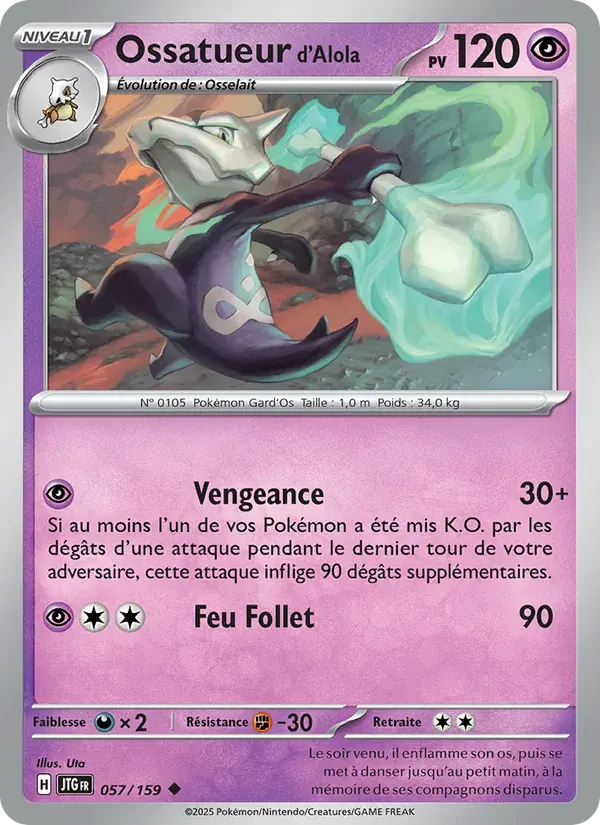 Ossatueur d'Alola — Aventures Ensemble 57 French Pokémon card