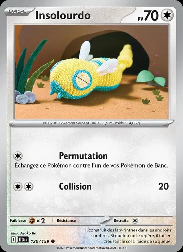 Insolourdo — Aventures Ensemble 120 French Pokémon card