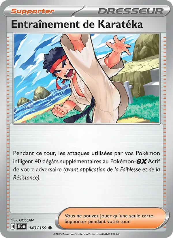 Entraînement de Karatéka — Aventures Ensemble 143 French Pokémon card