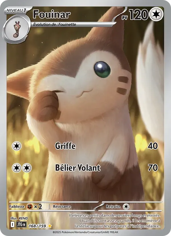 Fouinar — Aventures Ensemble 168 French Pokémon card