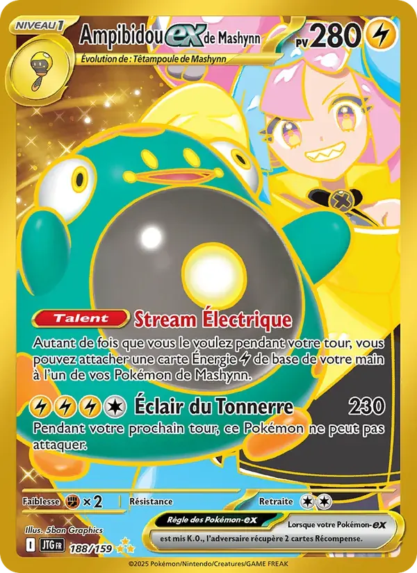 Ampibidou-ex de Mashynn — Aventures Ensemble 188 French Pokémon card