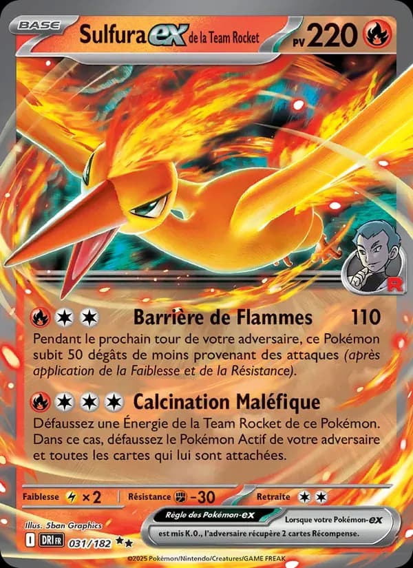 Sulfura-ex de la Team Rocket — Rivalités Destinées 31 French Pokémon card