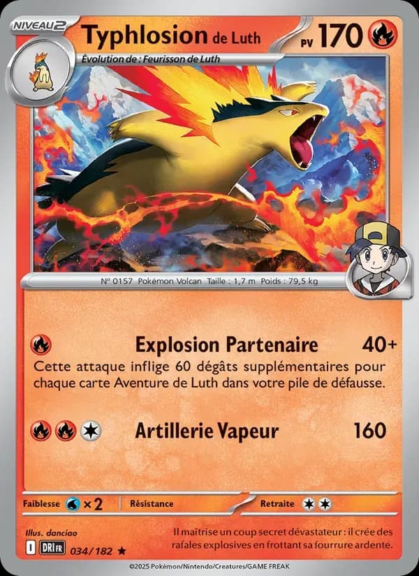 Typhlosion de Luth — Rivalités Destinées 34 French Pokémon card