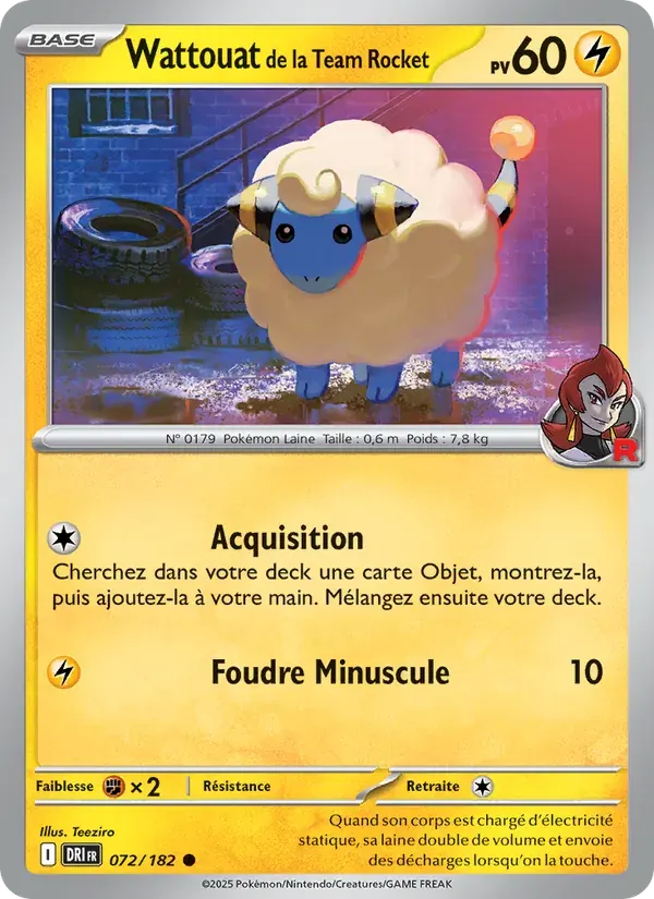 Wattouat de la Team Rocket — Rivalités Destinées 72 French Pokémon card