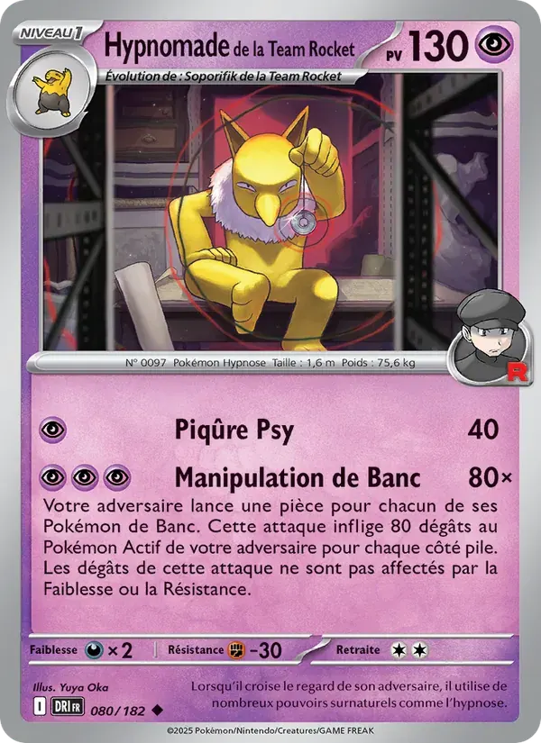 Hypnomade de la Team Rocket — Rivalités Destinées 80 French Pokémon card