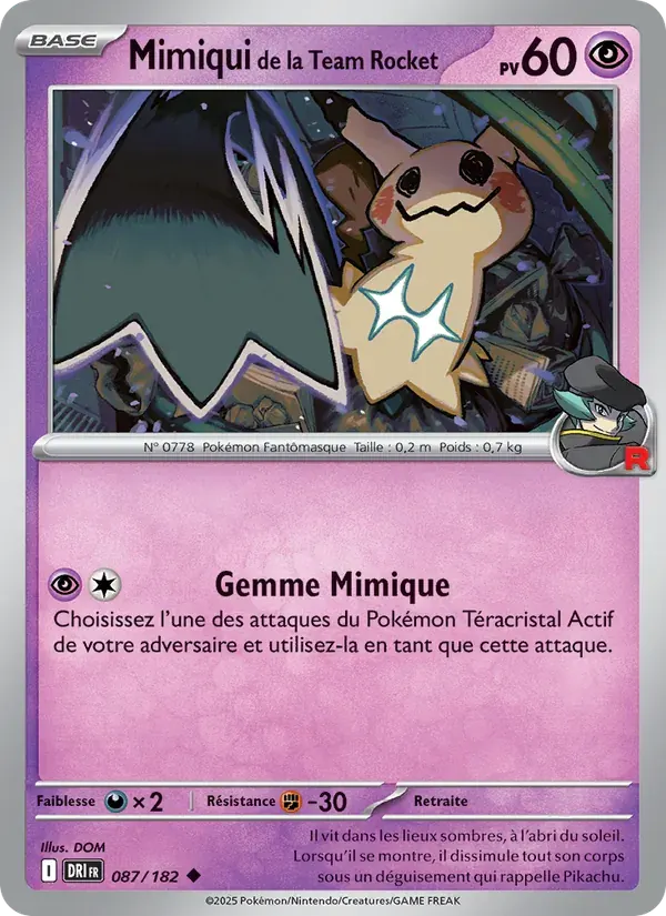 Mimiqui de la Team Rocket — Rivalités Destinées 87 French Pokémon card