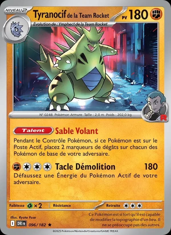 Tyranocif de la Team Rocket — Rivalités Destinées 96 French Pokémon card