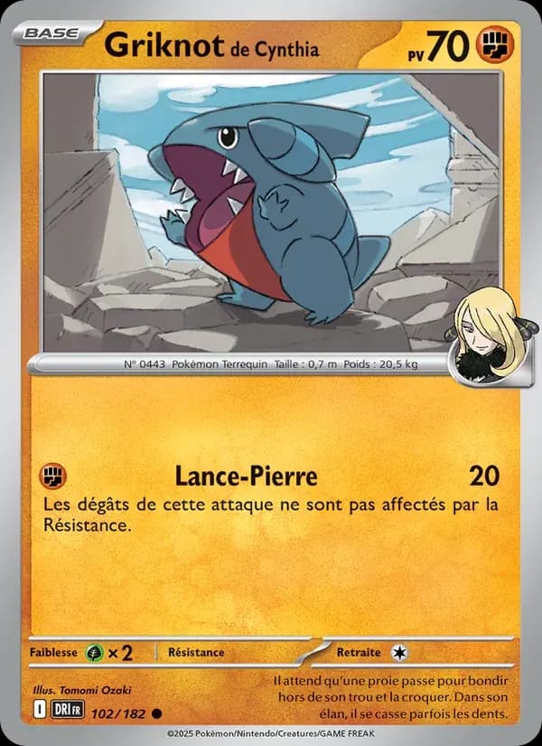 Griknot de Cynthia — Rivalités Destinées 102 French Pokémon card