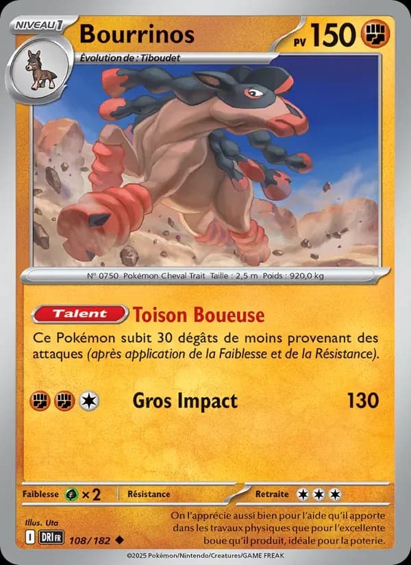 Bourrinos — Rivalités Destinées 108 French Pokémon card