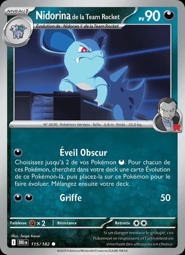 Nidorina de la Team Rocket — Rivalités Destinées 115 French Pokémon card
