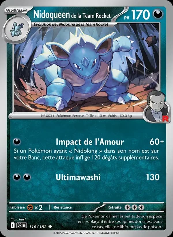 Nidoqueen de la Team Rocket — Rivalités Destinées 116 French Pokémon card