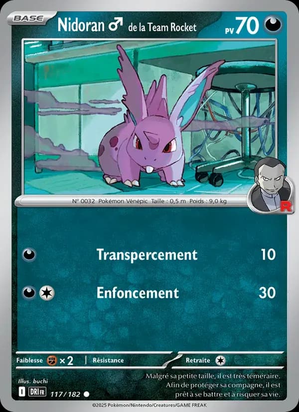 Nidoran♂ de la Team Rocket — Rivalités Destinées 117 French Pokémon card