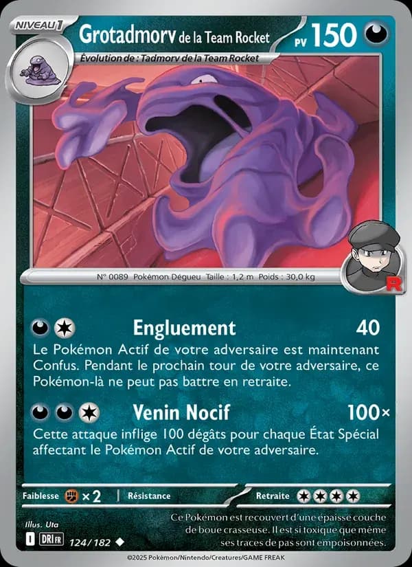 Grotadmorv de la Team Rocket — Rivalités Destinées 124 French Pokémon card