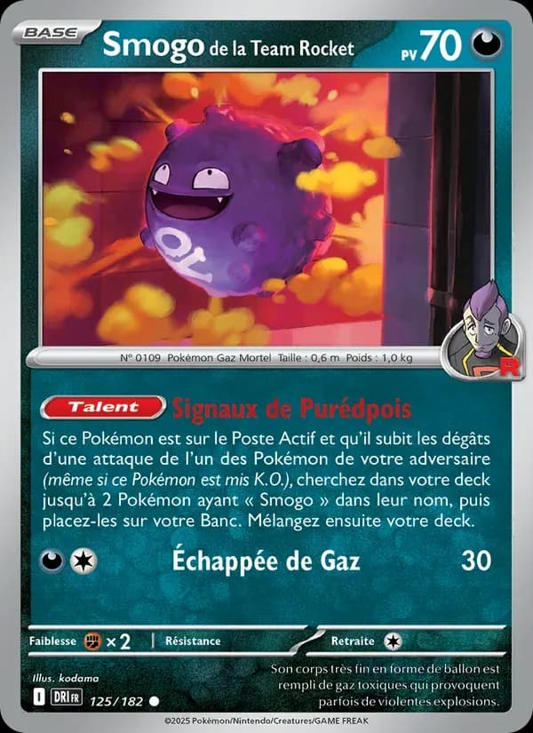 Smogo de la Team Rocket — Rivalités Destinées 125 French Pokémon card