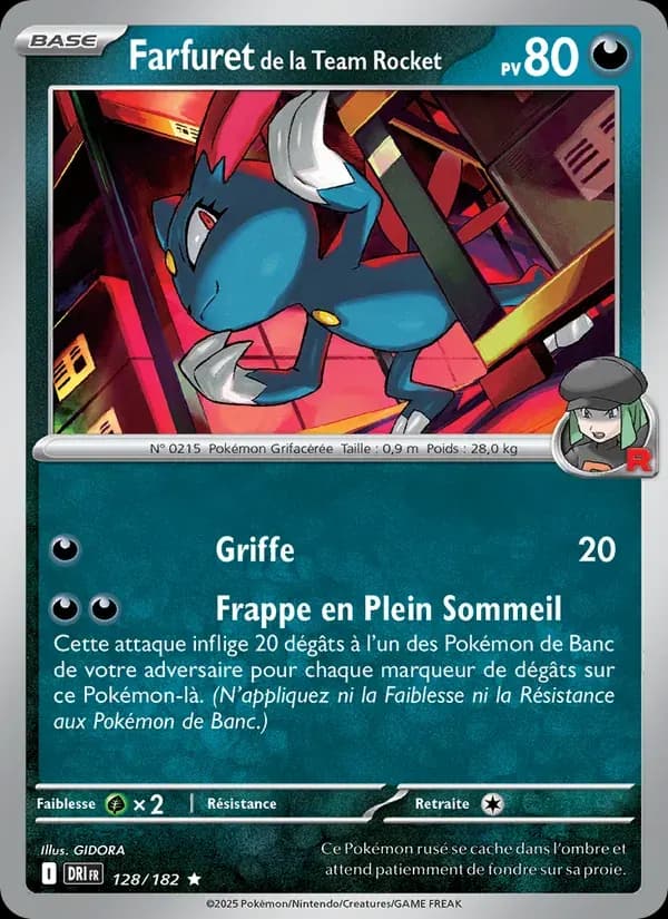 Farfuret de la Team Rocket — Rivalités Destinées 128 French Pokémon card