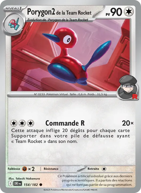 Porygon2 de la Team Rocket — Rivalités Destinées 154 French Pokémon card