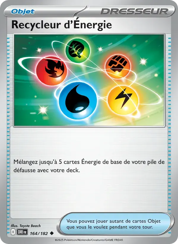 Recycleur d'Énergie — Rivalités Destinées 164 French Pokémon card