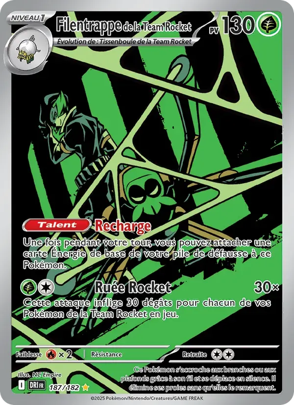 Filentrappe de la Team Rocket — Rivalités Destinées 187 French Pokémon card