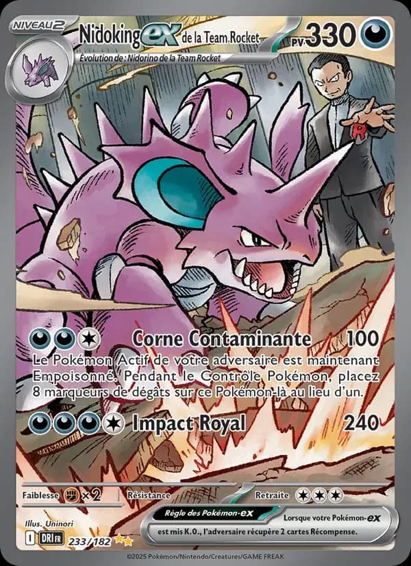 Nidoking-ex de la Team Rocket — Rivalités Destinées 233 French Pokémon card