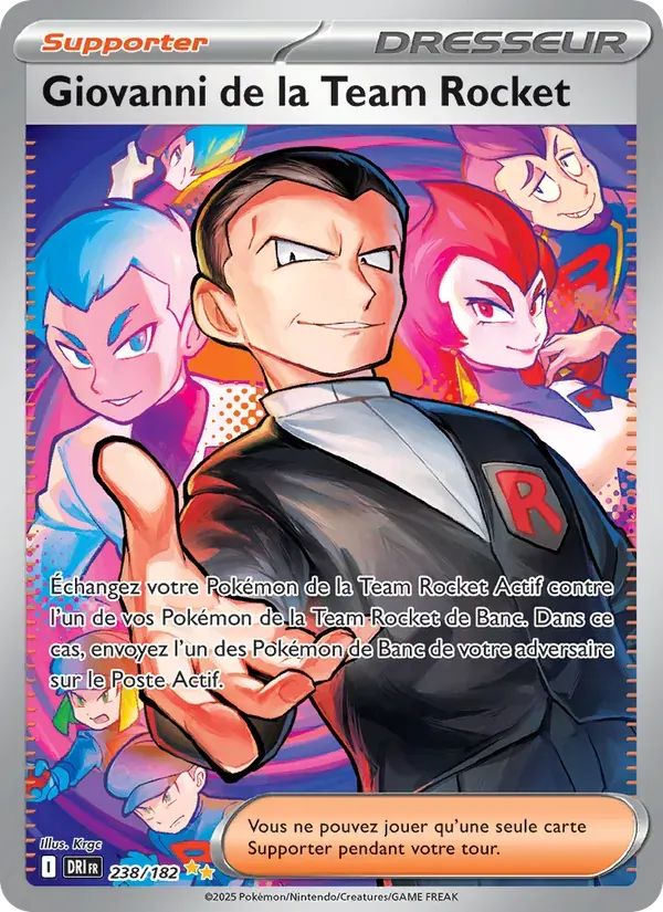 Giovanni de la Team Rocket — Rivalités Destinées 238 French Pokémon card