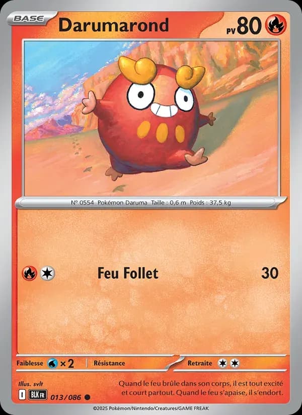 Darumarond — Foudre Noire 13 French Pokémon card