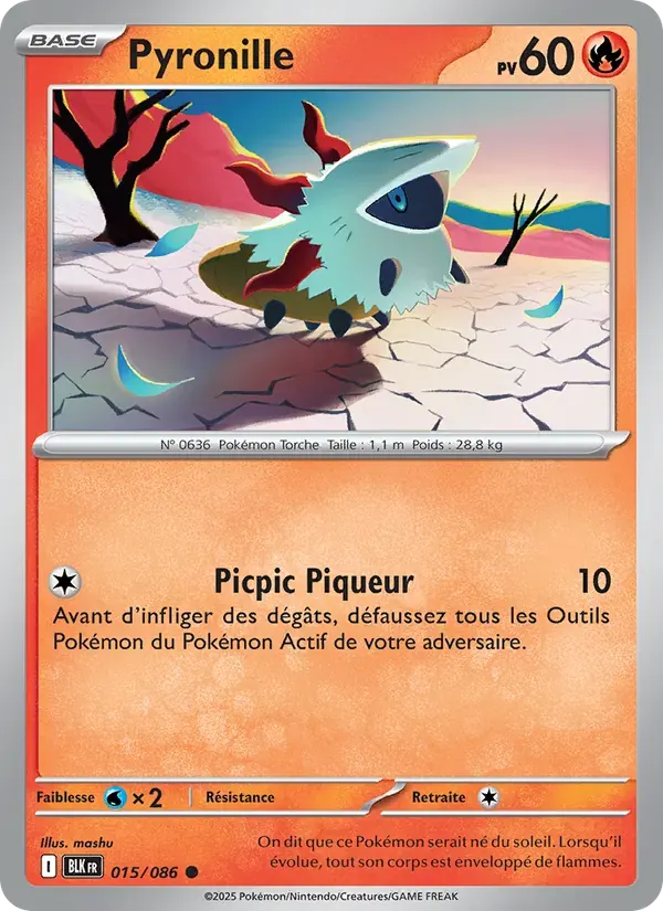 Pyronille — Foudre Noire 15 French Pokémon card