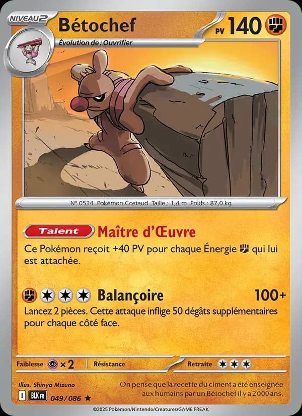 Bétochef — Foudre Noire 49 French Pokémon card