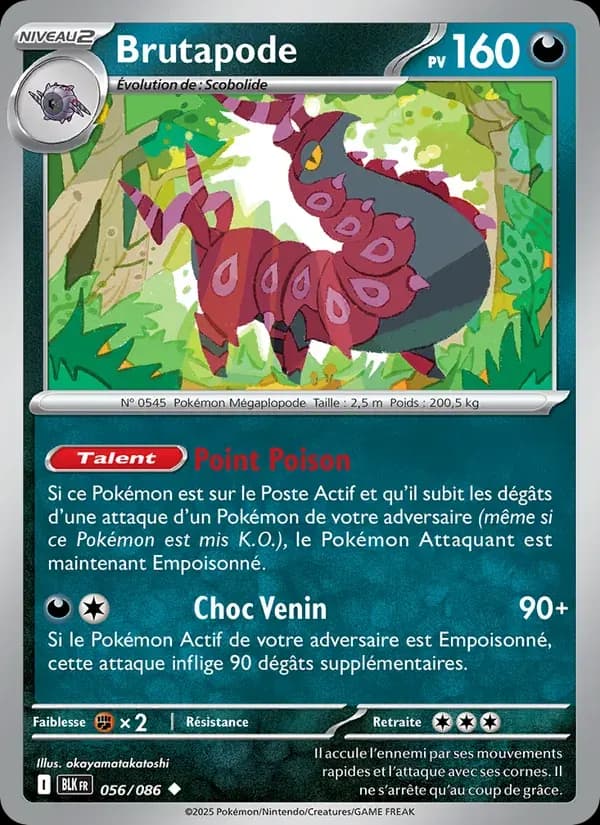 Brutapode — Foudre Noire 56 French Pokémon card