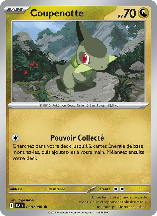 Coupenotte — Foudre Noire 68 French Pokémon card