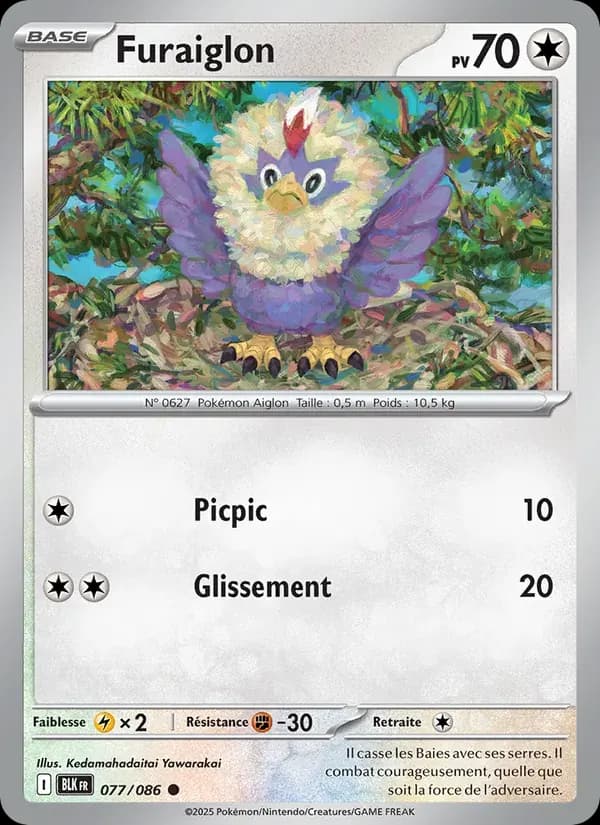 Furaiglon — Foudre Noire 77 French Pokémon card