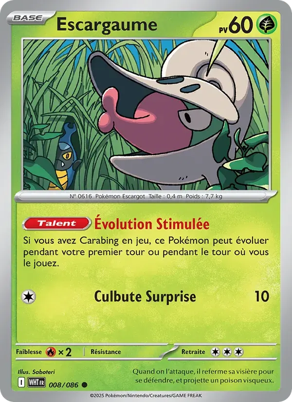 Escargaume — Flamme Blanche 8 French Pokémon card
