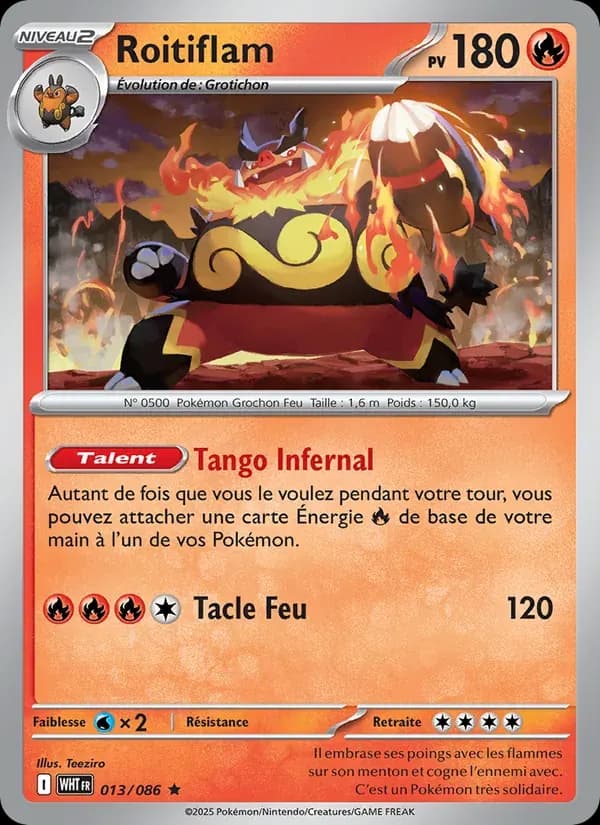 Roitiflam — Flamme Blanche 13 French Pokémon card