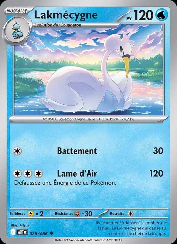 Lakmécygne — Flamme Blanche 26 French Pokémon card