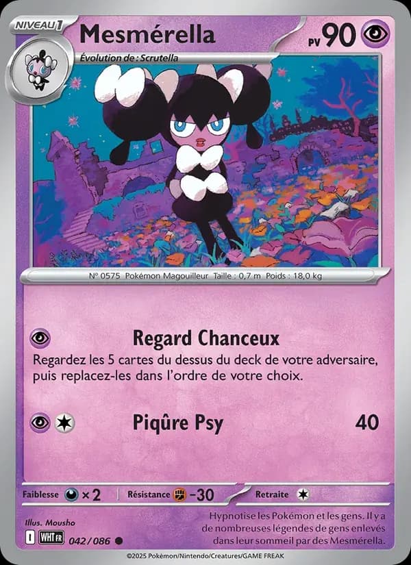 Mesmérella — Flamme Blanche 42 French Pokémon card