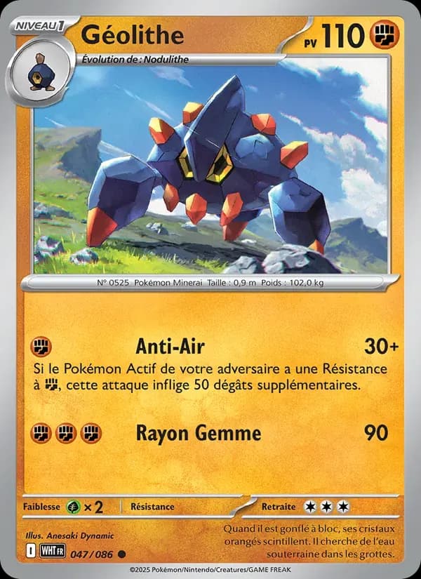 Géolithe — Flamme Blanche 47 French Pokémon card