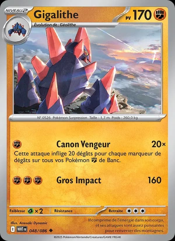 Gigalithe — Flamme Blanche 48 French Pokémon card