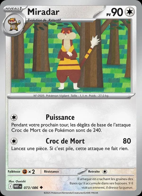 Miradar — Flamme Blanche 73 French Pokémon card
