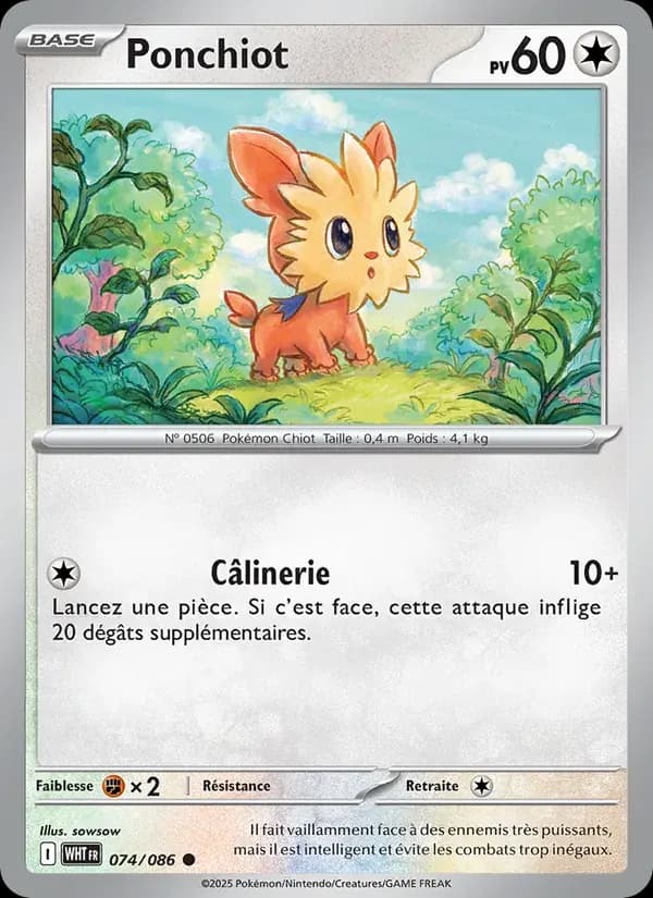 Ponchiot — Flamme Blanche 74 French Pokémon card
